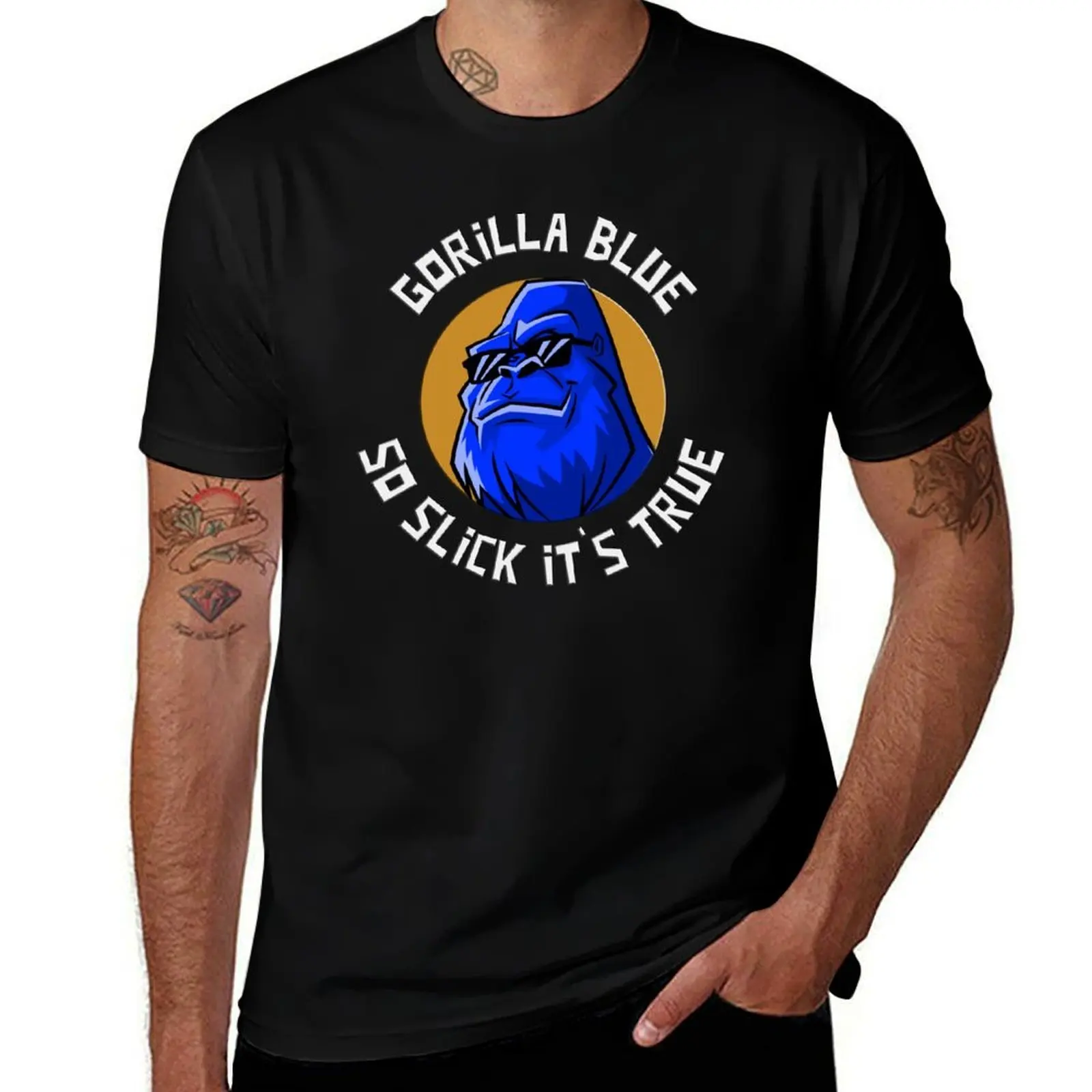

GORILLA BLUE IN SUN GLASSES COOL GORILLA T-Shirt funny t shirts dark humor cotton t shirt pack T-Shirt