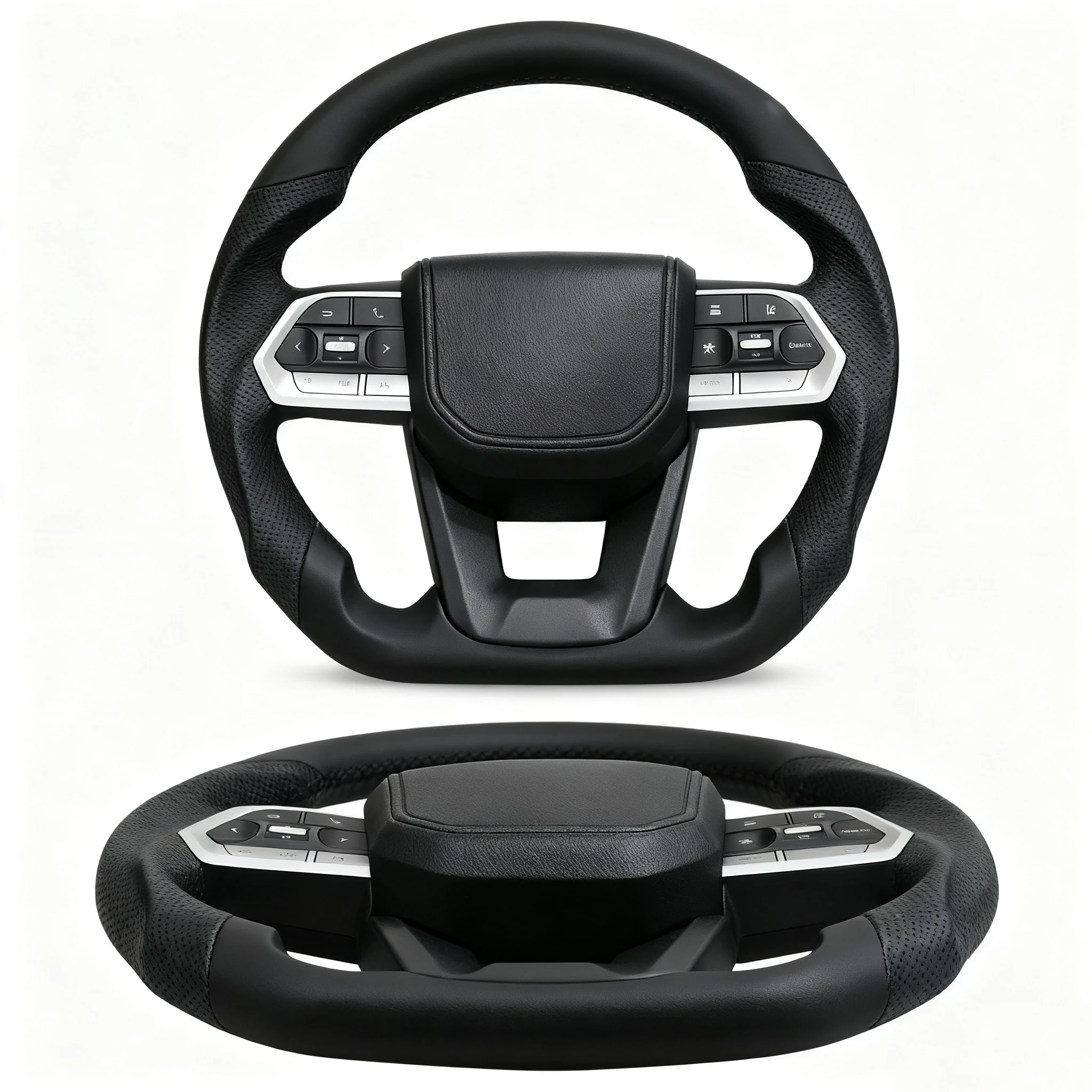 Customization Black Carbon Fiber Leather Car Steering Wheel for  Land Cruiser 300 GR Sport 2022-2024 Car Accessories