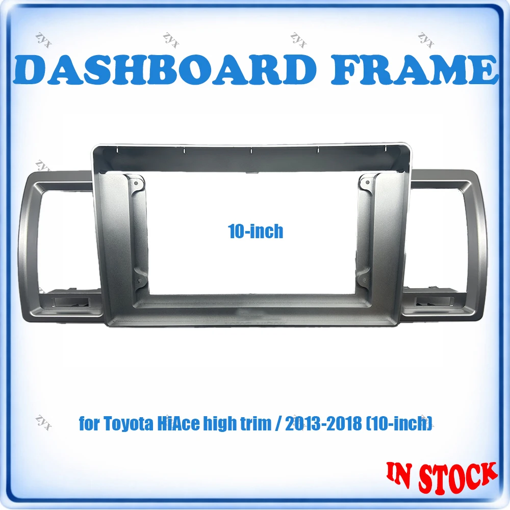 Car Radio Fascia Frame For Toyota HiAce High Trim 2013-2018 10 inch Wiring Harness Power Cable Plug & Play No Cutting