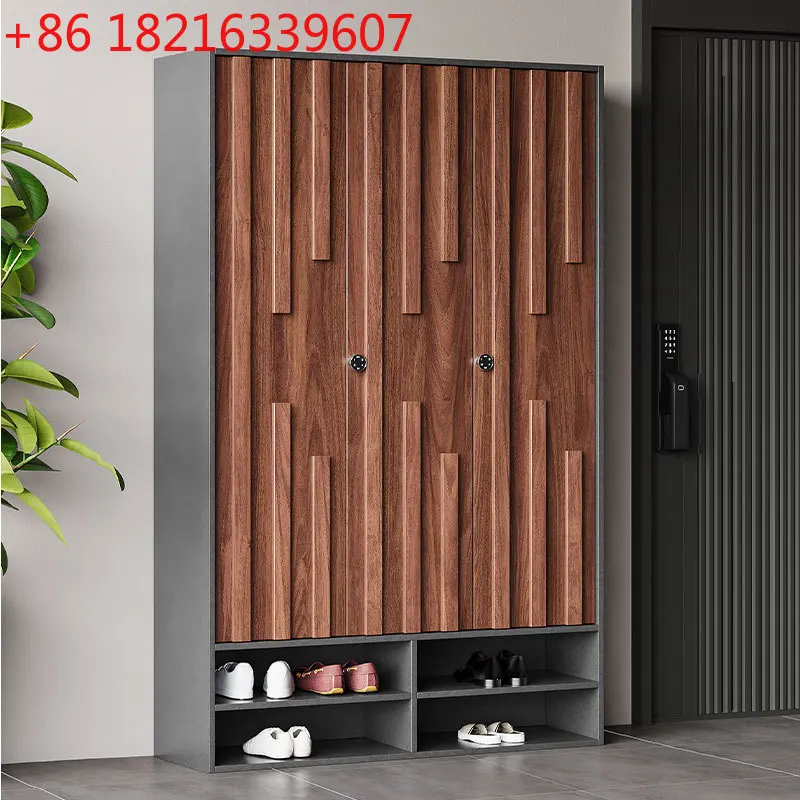 YAO home entrance storage cabinet integrated against the wall can be outdoor aisle elevator entrance solid wood
