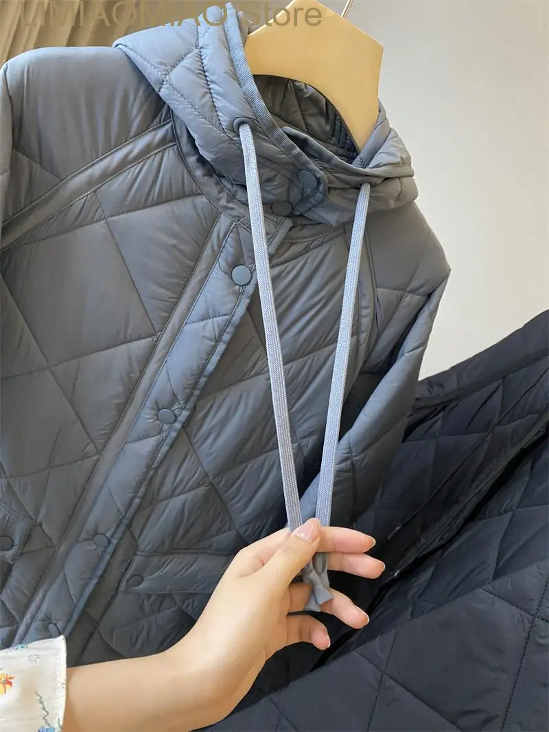 New Winter Women Long Blue Parkas Long-sleeve Loose Hooded Thickened Cotton Clothes Female Midi Jacket Warm Coat Mujer