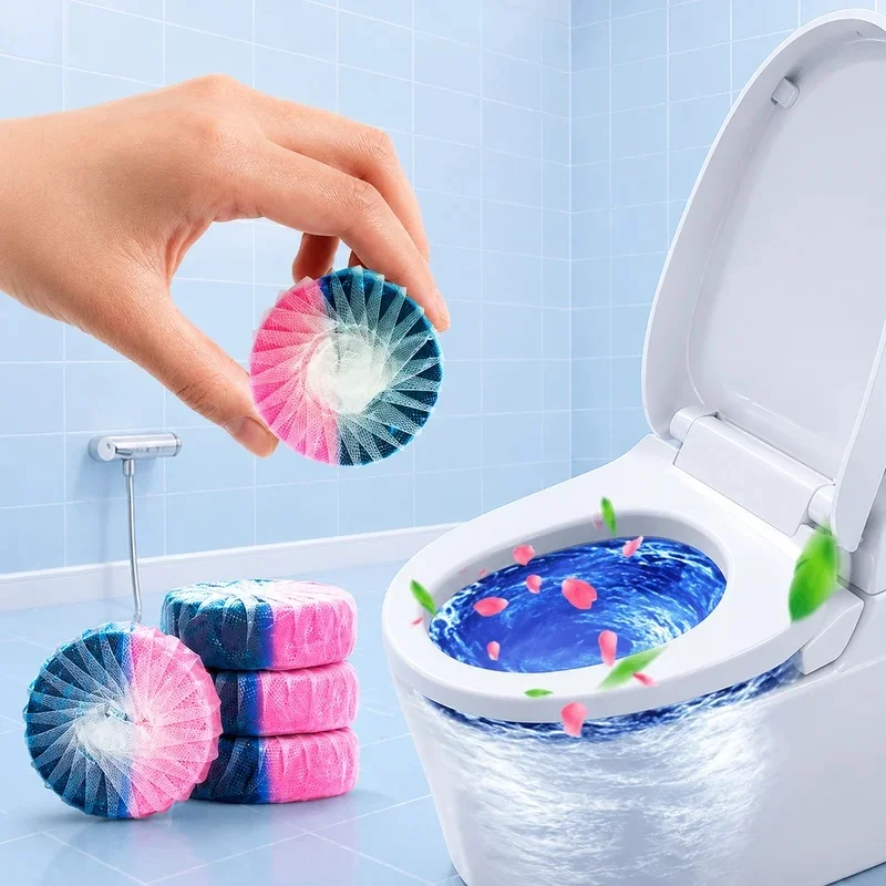 Automatic Toilet Bowl Cleaner Tablets, Long‑Lasting Blue Cleaning Blocks, Stain‑Removing Deodorant for Fresh Bathroom Odor view 2