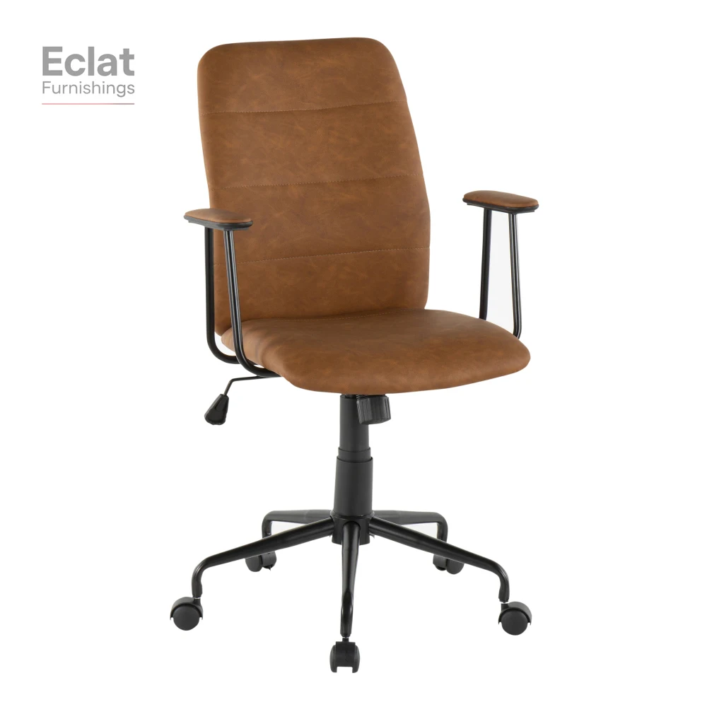 

Fredrick Contemporary Office Chair in Brown Faux Leather by Lumisource
