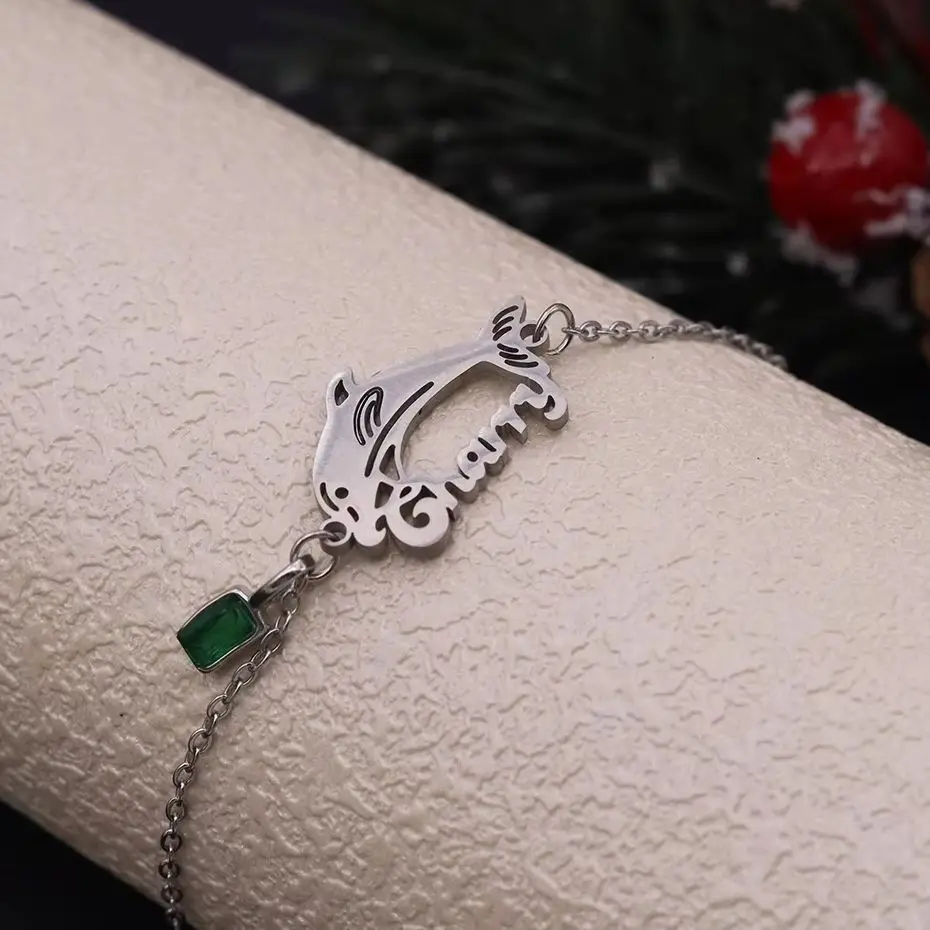 Todorova Custom Name Dolphin Couple Bracelet, Cute Animal Stainless Steel Jewelry, Personalized Gift for Her/Him & Ocean Lovers view 4