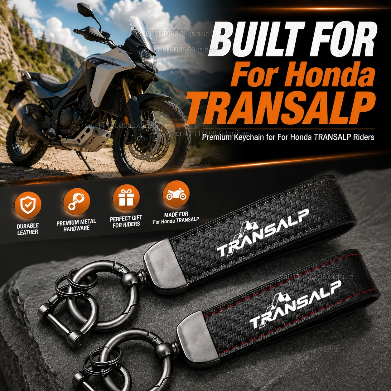 

High-Grade Leather Motorcycle Keychain Holder Keyring Accessories For Honda XL 750 Transalp XL750 TRANSALP