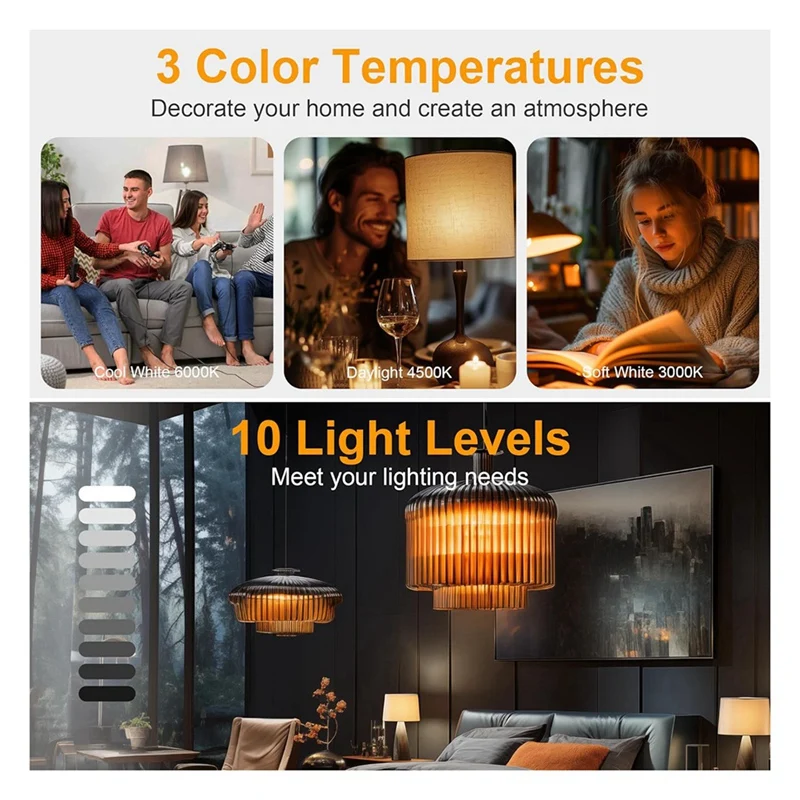 Y17A Rechargeable Battery Operated Light Bulbs, 300LM E26 Screw In Light Bulb For Lamps With Remote Control Dimmable&Timer