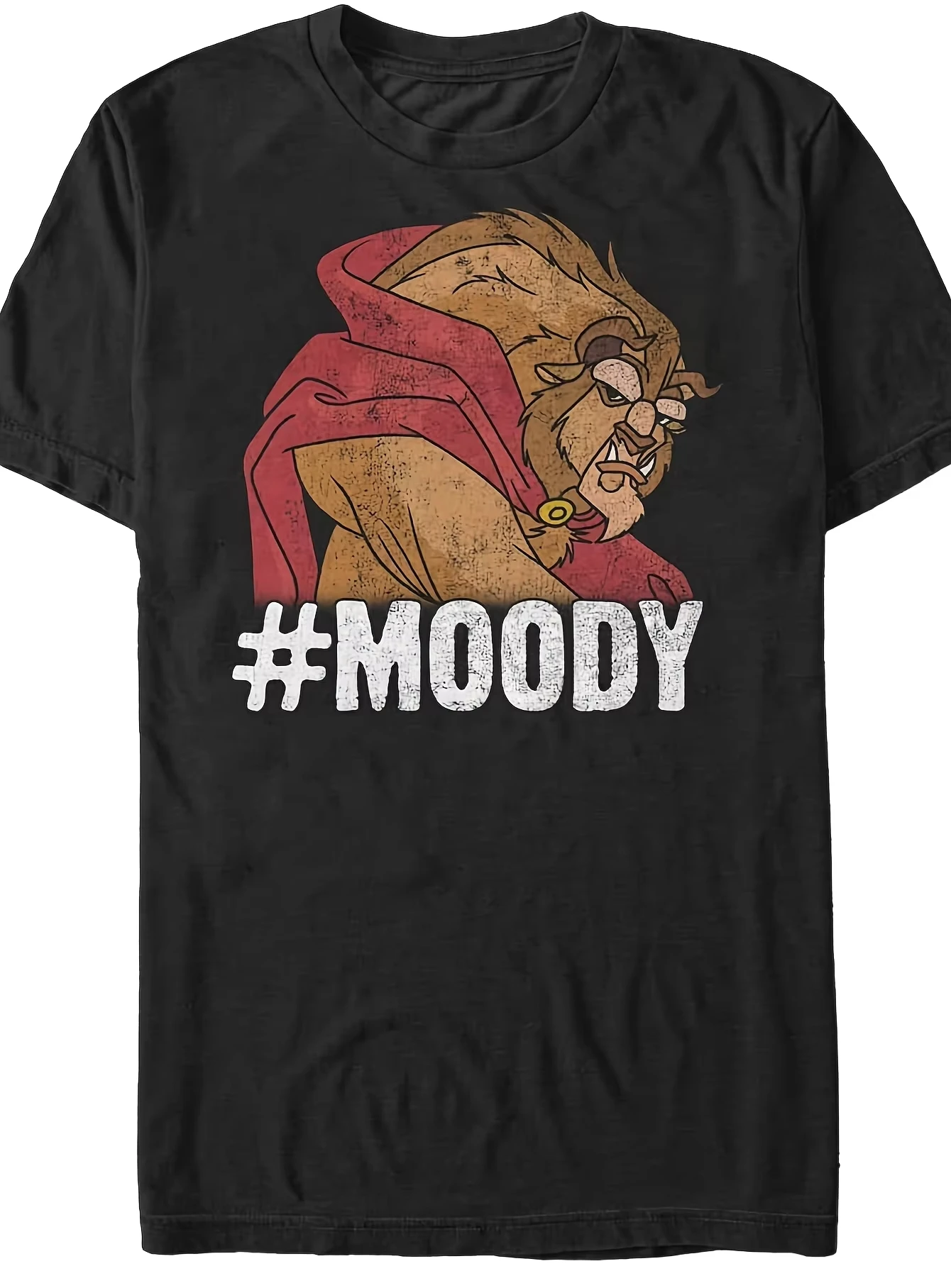 

Мужская футболка с принтом «Красавица и Чудовище» Disney, летняя коллекция 2026, для повседневной носки и тематических мероприятий, унисекс, из чистого хлопка, с короткими рукавами