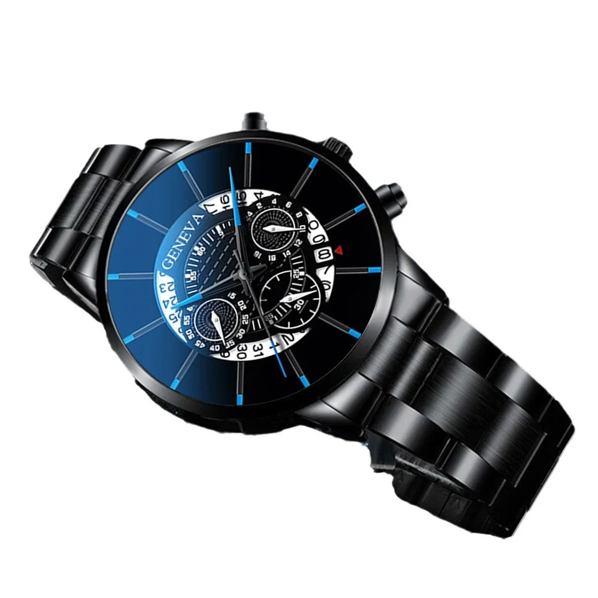 2025 크로스보더 핫셀링 3종 세트 남성 비즈니스 맞춤형 캘린더 스틸 벨트 시계 선글라스 지갑 세트