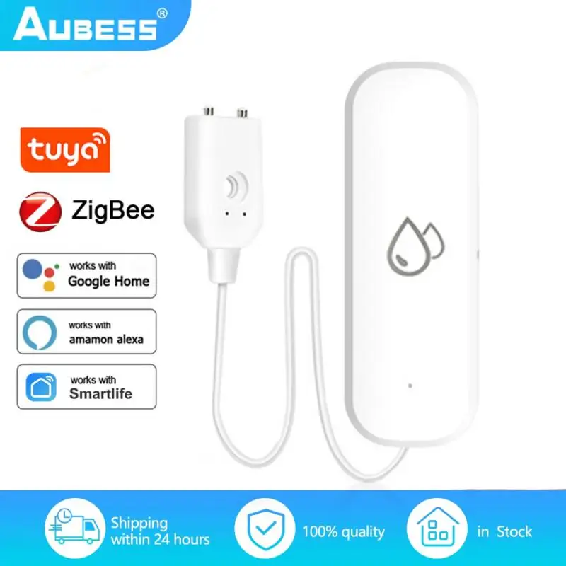 

Tuya Mini Zigbee 3.0 Water Sensor Flood Water Leakage Alarm Water Immersion Detector APP Remote Control Hub Required