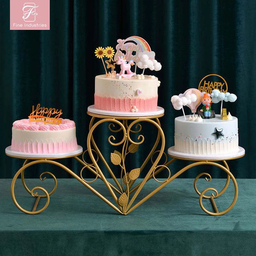 

Wedding Cake Stand Wrought Iron 3 Layers Metal Dessert Table Birthday Party Cake Display Tools