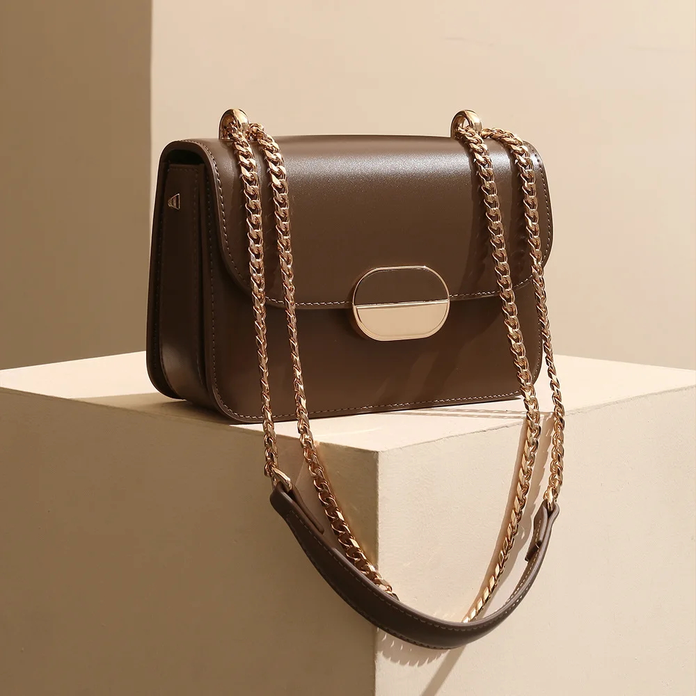 

Women's Hong Kong Style Fashionable Single Shoulder Square Trendy Small High-end Leather Crossbody Envelope Bag Top-handle Bags