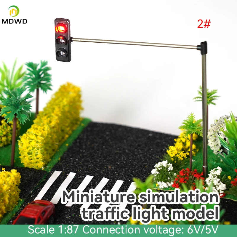 2PCS HO Scale Model Traffic Lights  with Controller ForTrain Railway Railroad Diorama Layout