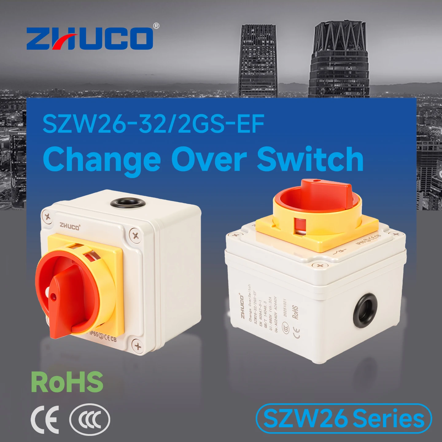 Szw26‑32/2Gs‑Ef, Off‑On, 8 Terminals, Power On‑Off, Cam Switch, Rotary Switch, Changeover Switch, with Sealed Housing