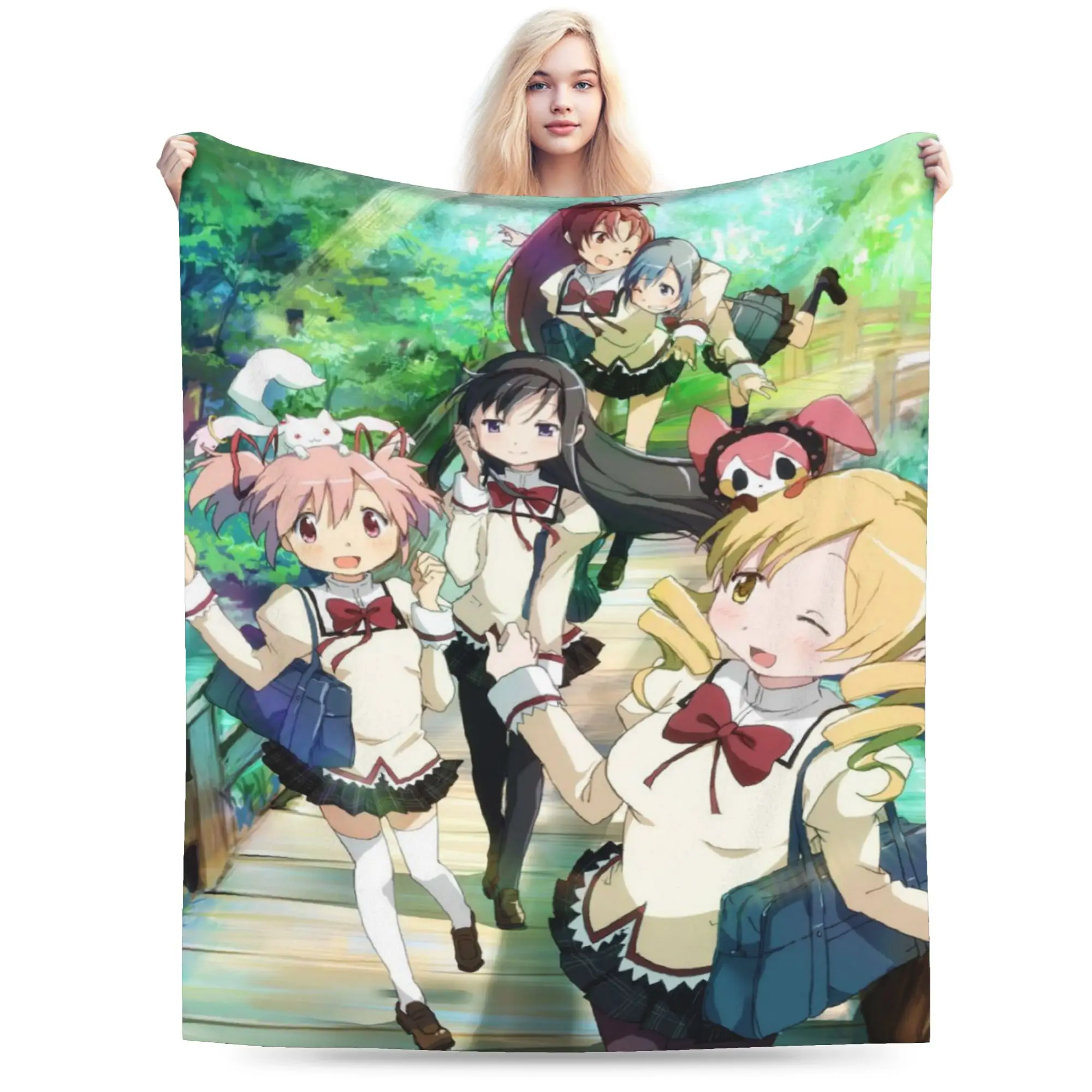Puella Magi Madoka Magica Anime Blanket Ultra-Soft Flannel Healing Present  Throw Blankets Plush Thin Quilt