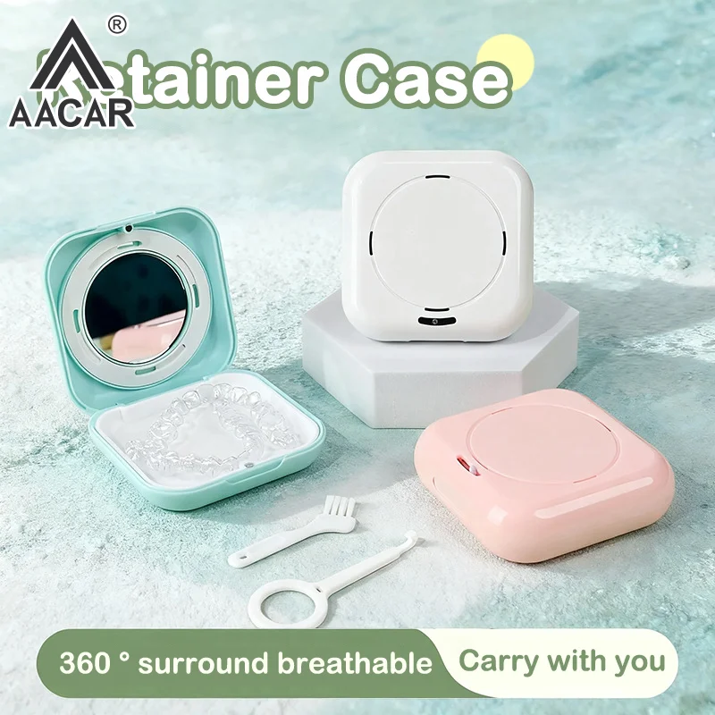 

Dental Box Set Breathable Magnetic Retainer Case With Mirror Braces Extractor And Tooth Chew Aligners Mouth Guard Case Portable
