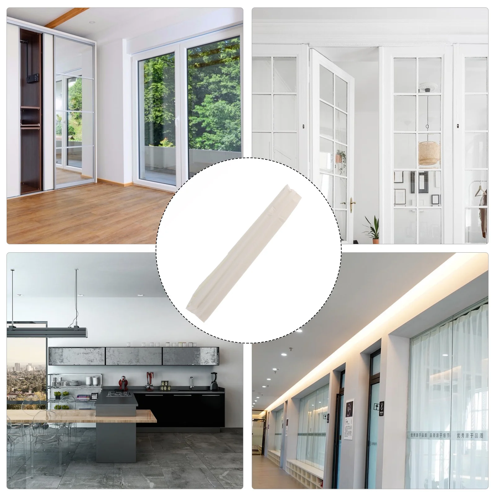 

1 Roll 10M Windproof Sealing For Doors Windows Self-Adhesive Weather Tape Door Gap Soundproof Insulation Strip Window Seal