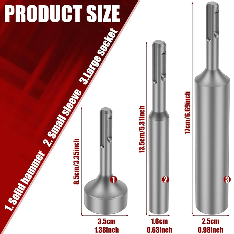 3 قطعة SDS Plus قضيب أرضي سائق SDS Plus لقم قضيب أرضي مقبس السائق تصميم قطعة واحدة للصناعة التجارية