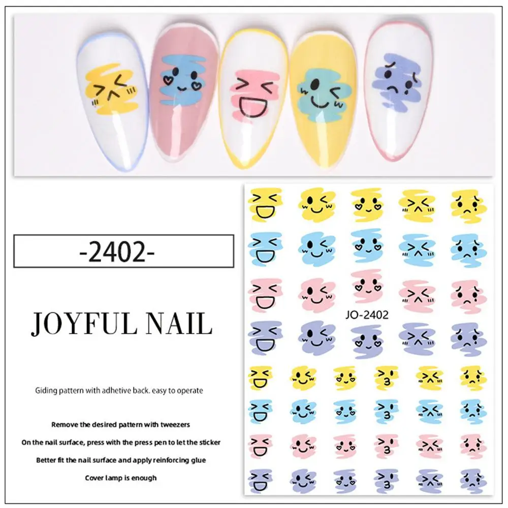 Cute Mushroom Cartoon Nail Sticker Summer Flower Small Green Leaf Cactus Plant Animal Sweet Cake Nail Art Decoration CH