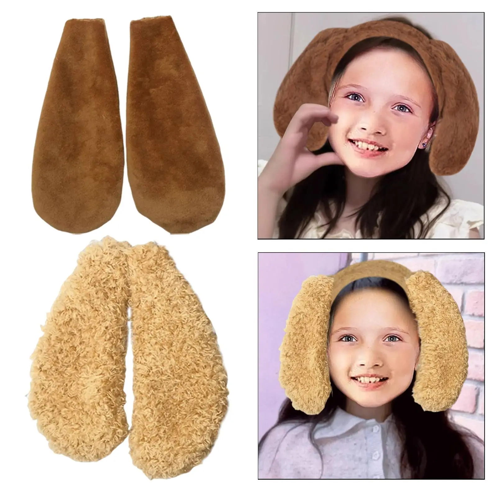 10 paia di orecchie di coniglio doppio lato vestito operato costume da cartone animato copricapo orecchie pelose di animali per accessori toppe fai da te festa