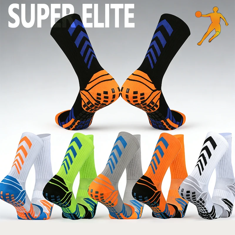 

1 pair of mid tube professional multi-color optional sports men's towel bottom anti slip thick shock-absorbing elite socks