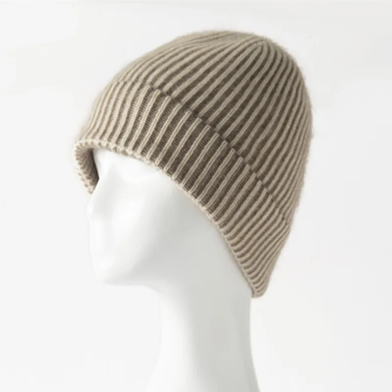 new-100-cashmere-hat-beanie-for-women-winter-striped-knit-cashmere-cap-high-quality-unisex-casual-soft-warm-headgear-men-hats