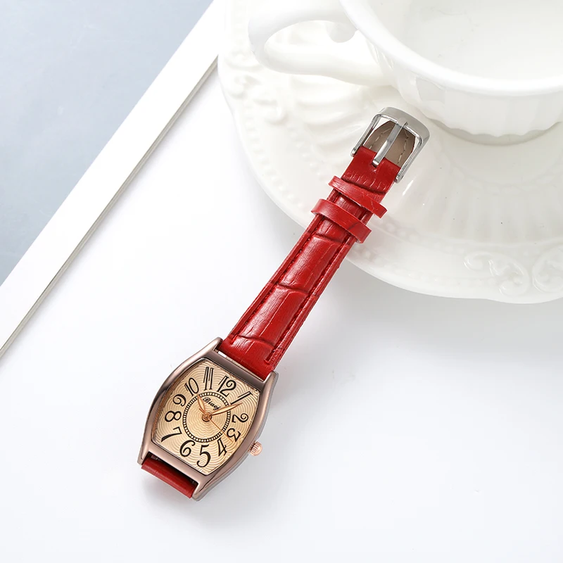 Fashion new watch AliExpress INS classic antique color square women's digital quartz belt watch3