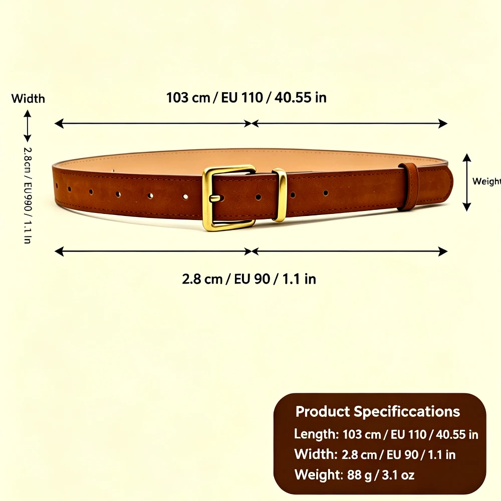 2026 Autumn/Winter Retro Matte Suede Simple Versatile Women's Belt