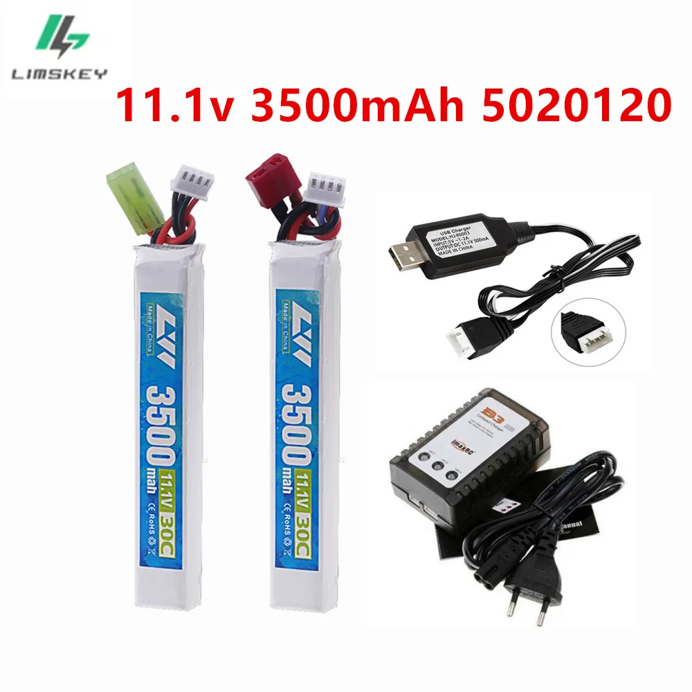 Batterie originale pour pistolet à eau RC Airsoft LiPo, 11.1V, 3500mAh, 30C 5020120, pour pistolet à Airsoft BB, jouets électriques, pièces de pistolets