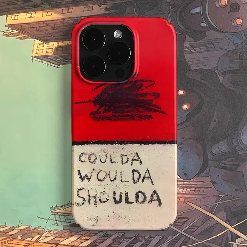 

Ins Korean Red Retro Letters Phone Case for IPHONE 17 Air 16E 15 PROMAX 14 Plus 13 12 MINI 11 PRO 16Plus XR Acrylic Phone Cover