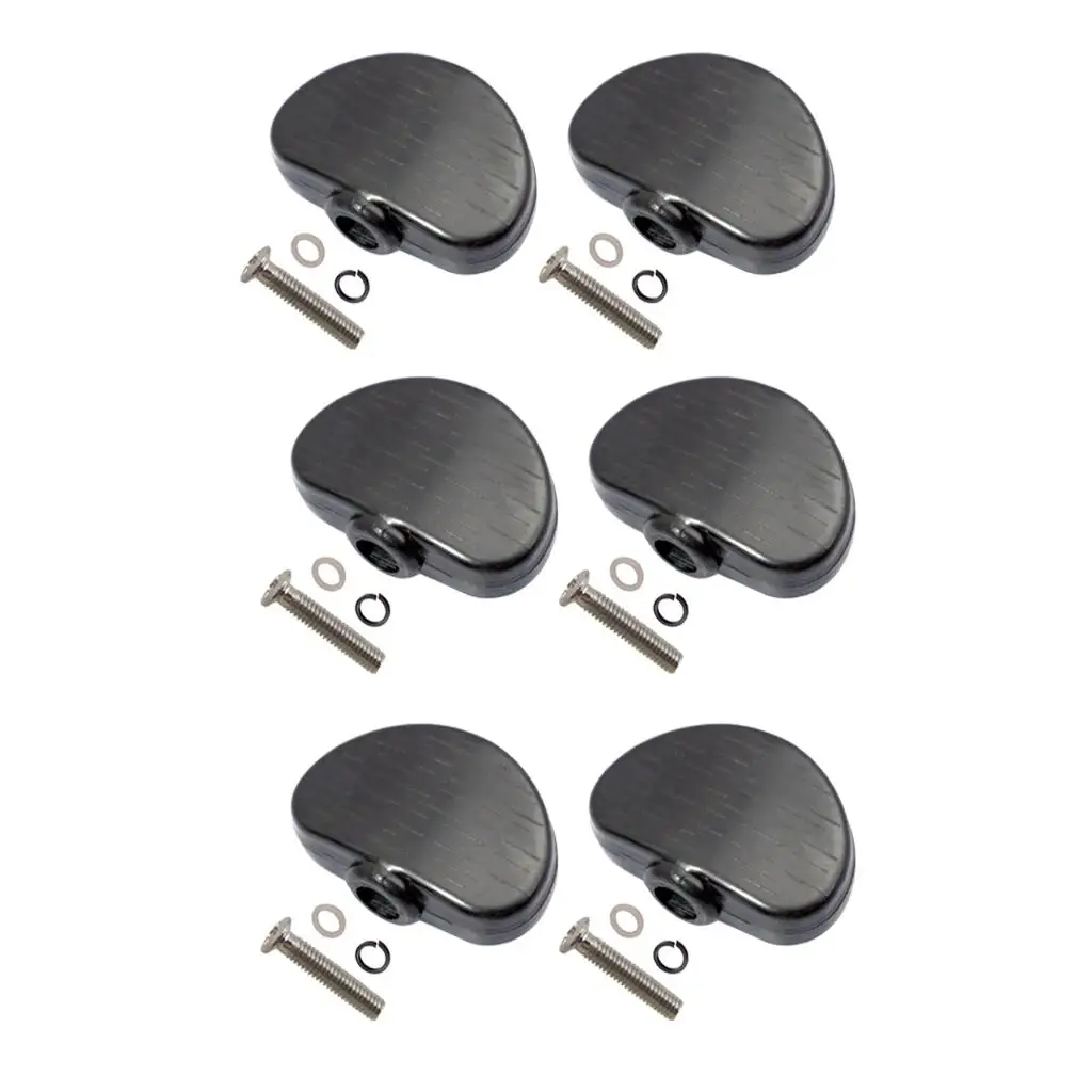 6 Pcs Black Guitar Tuning Pegs Keys Button Tuners Machine Heads, Premium Plastic