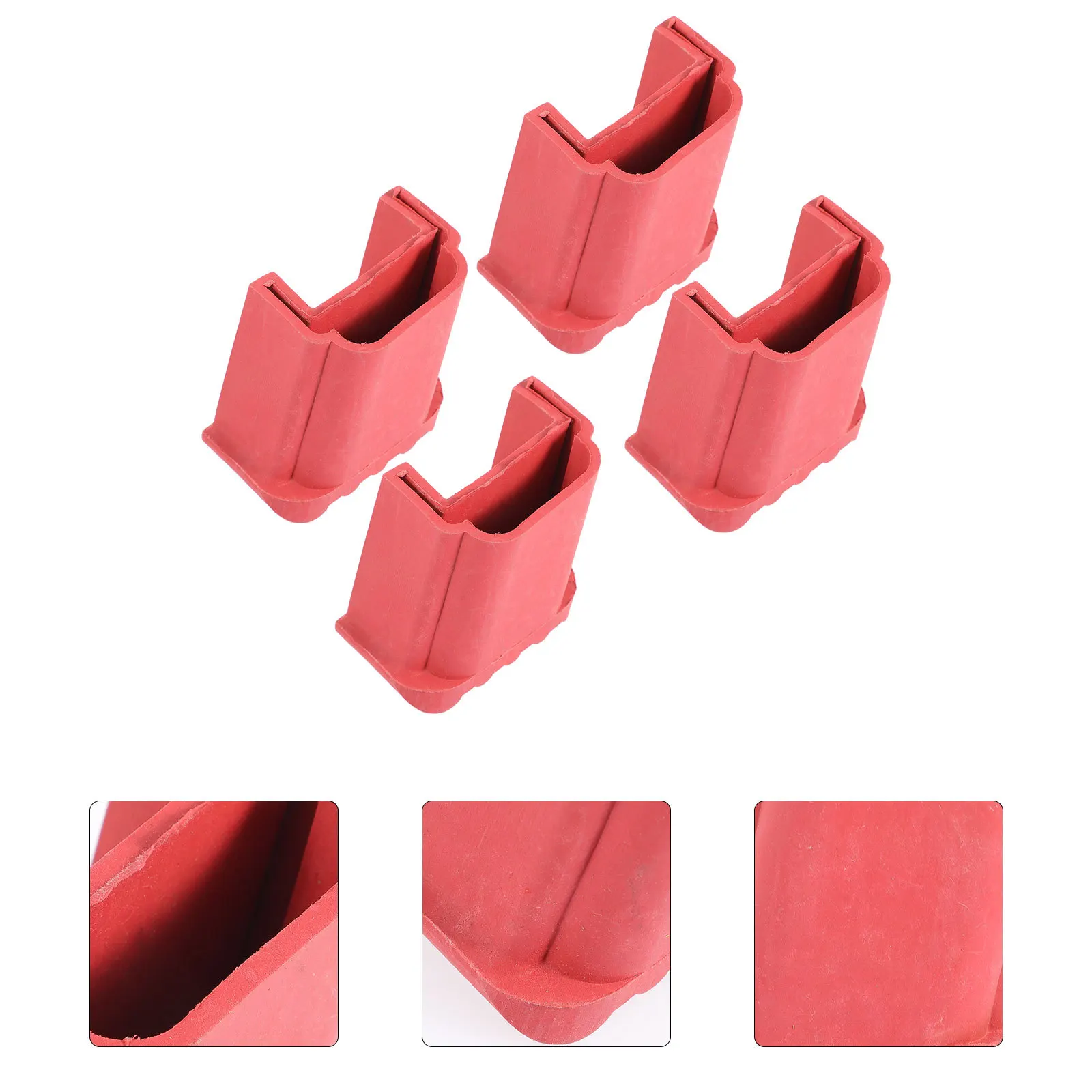 4 قطعة أقدام سلم غير قابلة للانزلاق يغطي المهنية المطاط سلم منصات واقية حصيرة قبضة مستقرة لخطوة تمديد رفع #1