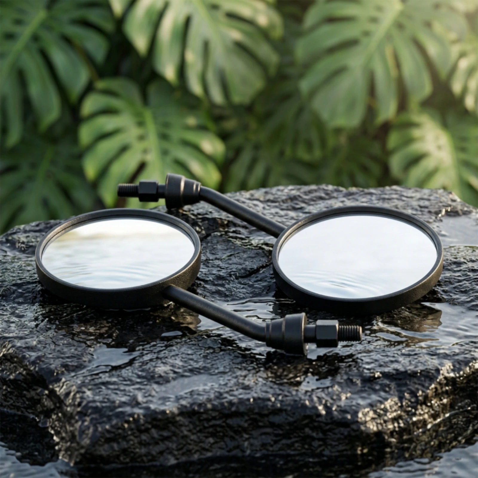 Round Scooter Mirrors Universal Rearview Side Mirror Mirrors with Threaded Mounts Sleek for Commuters, City Riding
