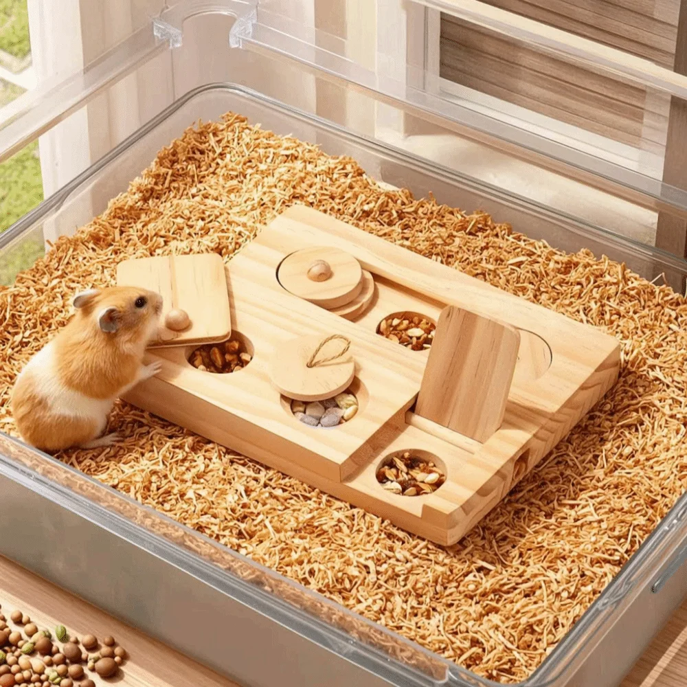 Hide Treats 6 in 1 Hamster Foraging Educational Creative Hamster Foraging Box High Quality Multi Hole Fun Foraging for Rabbits