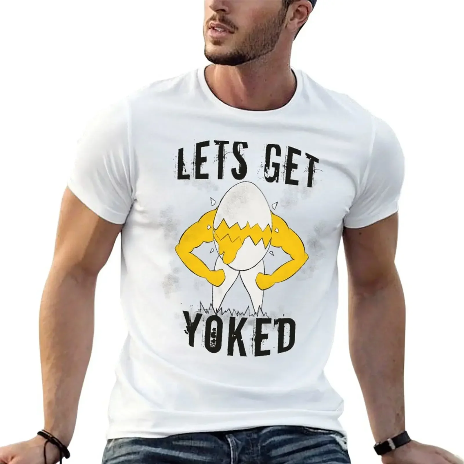 Let's get yoked T-Shirt hippie clothes rapper graphic tees mens plain t shirts