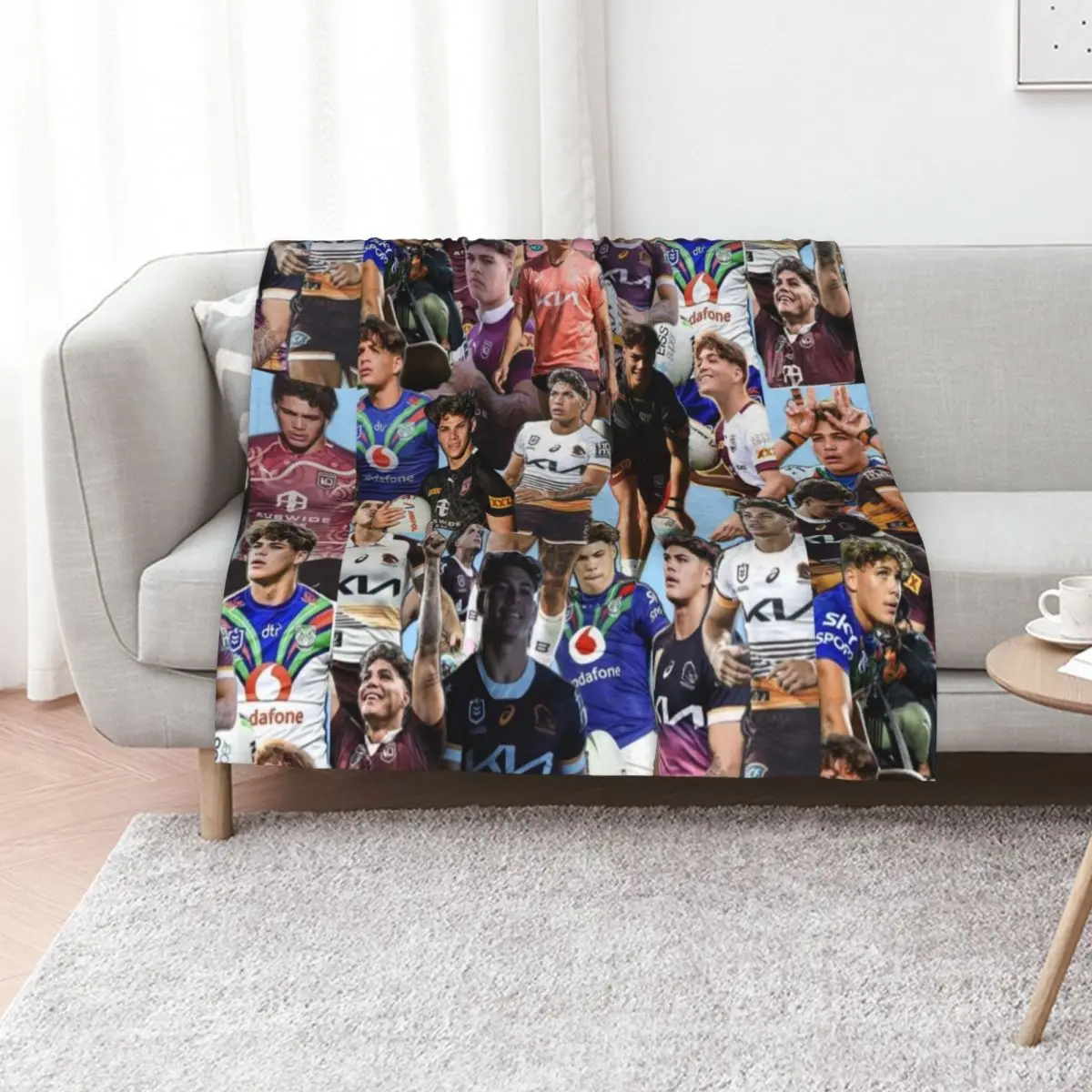 

reece walsh nrl hot collage photos Throw Blanket Sofas bed plaid Luxury St Multi-Purpose Blankets