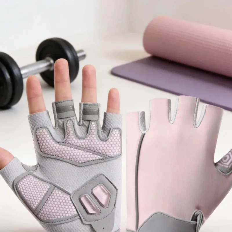 

Anti Slip Gym Weight Lifting Pull Up Cycling Training Use Women's Workout Gloves Lightweight Silicone