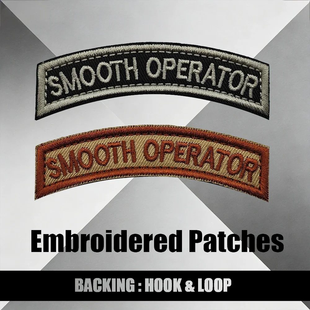 

Тактическая нашивка Smooth Operator изогнутой формы, вышитая, с креплением на липучке, для куртки, плеча, для самостоятельного пришивания