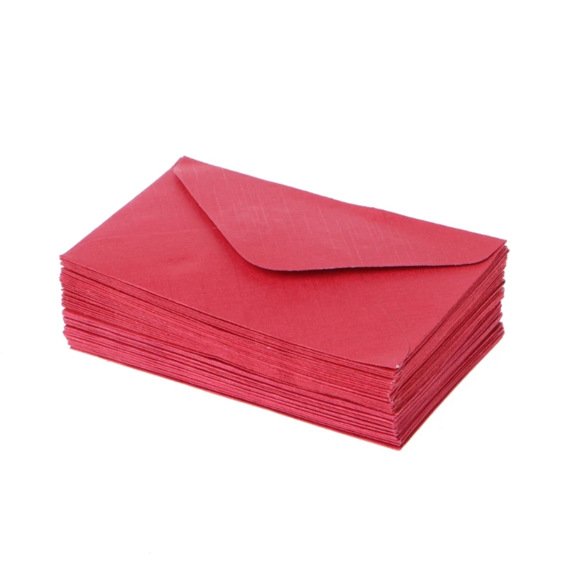 50 Pcs Colorful Envelopes Set 6x10cm for Mail Letter Postcards Party Invitation D5QC