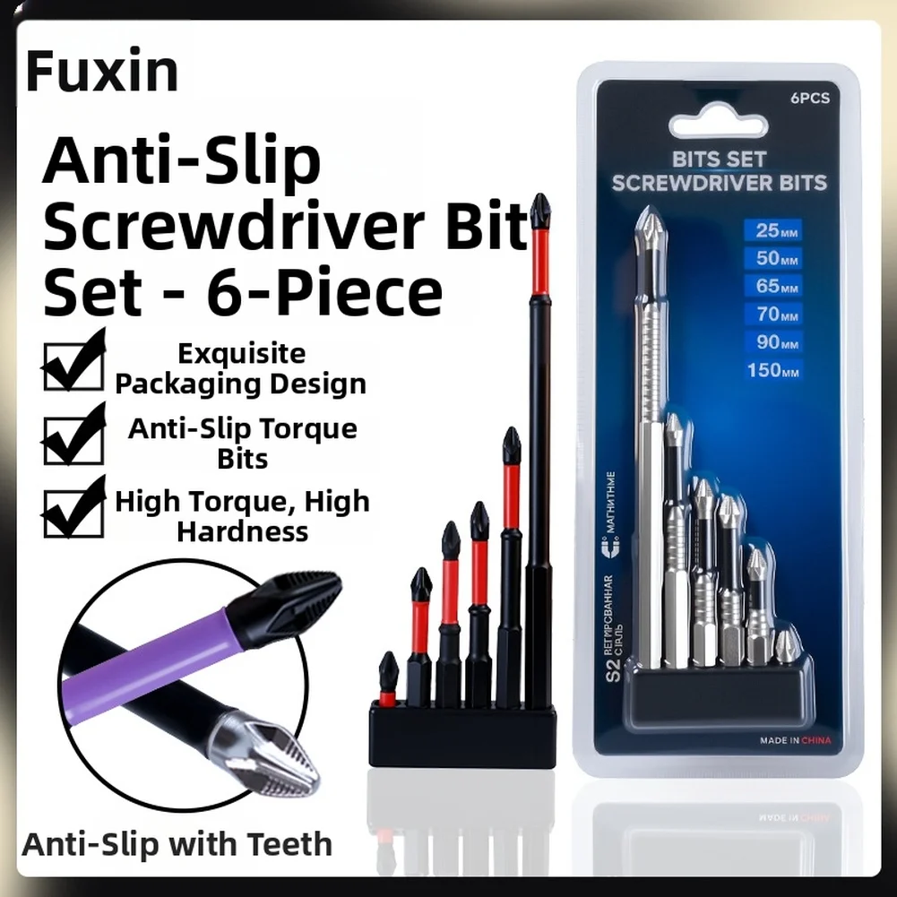 Hex Shank Screwdriver Anti Slip Screwdriver Bits Non-slip Groove Design Wear Resistant Material For Automotive Repair
