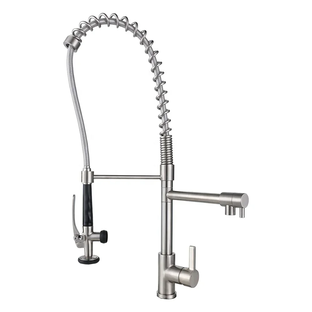 

Brass UPC Kitchen Sink Faucets,Brush Nickle Commercial Restaurant Faucets sus 304 Pre Rinse Faucet