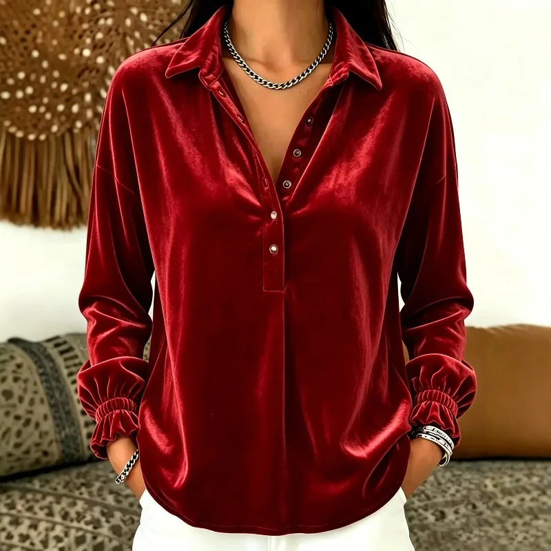 New Autumn Winter Cross-trade Women's Clothing From Europe America Korean Velvet Long-sleeved T-shirt Fashionable Top for Women