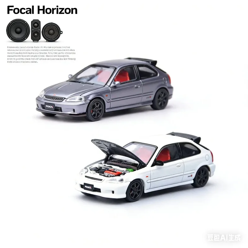 

Focal Horizon 1:64 Honda Civic TypeR EK9 Cast Alloy Car Model - A Boys' Toy Collection Decoration Item.