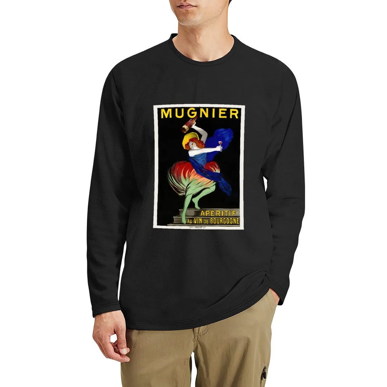 

Mugnier Apéritif au vin de Bourgogne Vintage Poster 1912 Long T-Shirt sports fan t-shirts graphics t shirt Men's t-shirt