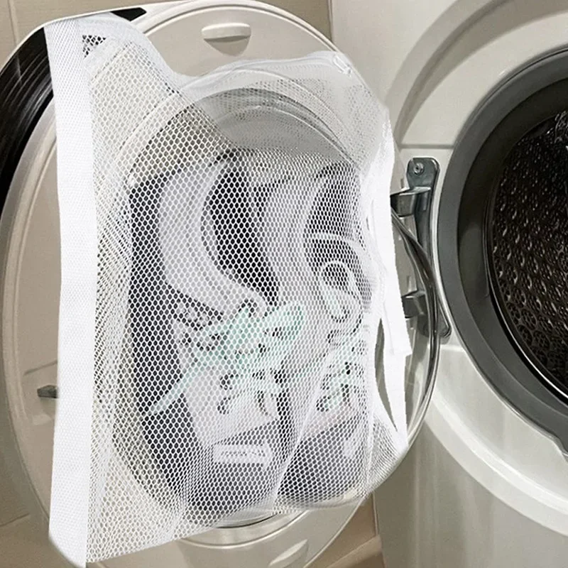 1/2PCS Shoes Cleaning Bags with Zipper Washing Machine Clothe Sneaker White Adhesive Wall Mounted Dry Bag Laundry Organization