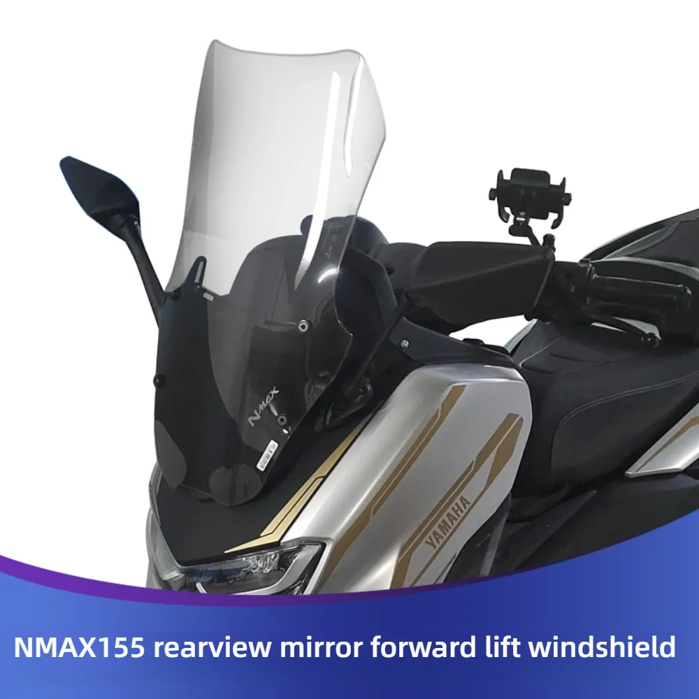 For Yamaha NMAX155 Windshield Front Windshield Lift Rear View Mirror Forward Projection Navigation Bracket
