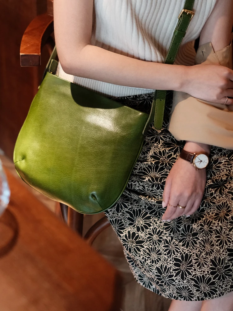 

Casual simple first layer cowhide ladies crossbody bag fashion outdoor daily party handmade genuine leather women's shoulder bag