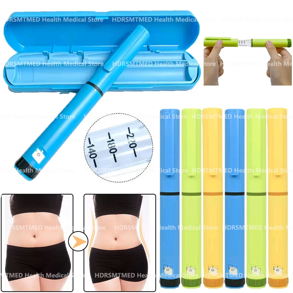 Reusable Accurate Dose 3ml Magic Pen 60U Insulin Injection Pen Peptide Pen With Portable Case Compatible for 3ml Glass Cartridge