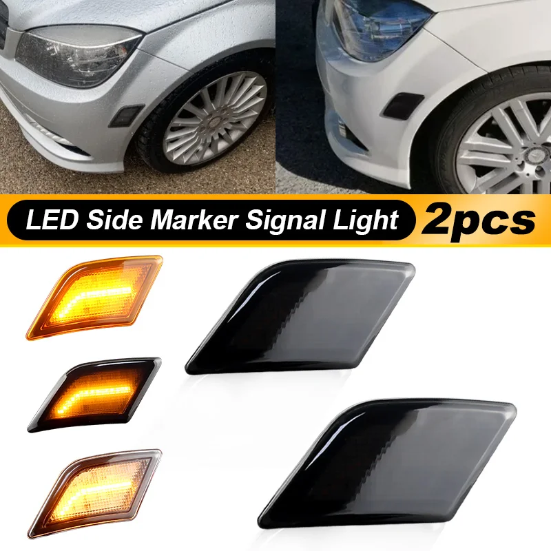 2pcs LED Side Marker Lamp Turn Signal Light for Mercedes Benz C230 2008 2009 C250 2010 2011 C300 2008 2009 2010