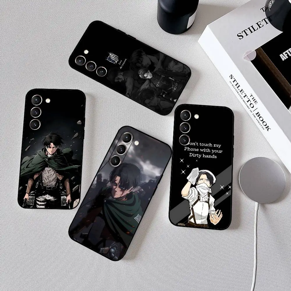

Levi B-AckermanY Attack On Titan Phone Case Black Shockproof Case For Samsung S24/S25/S22/S30/Note20/Lite/Ultra/5G/Plus/FE