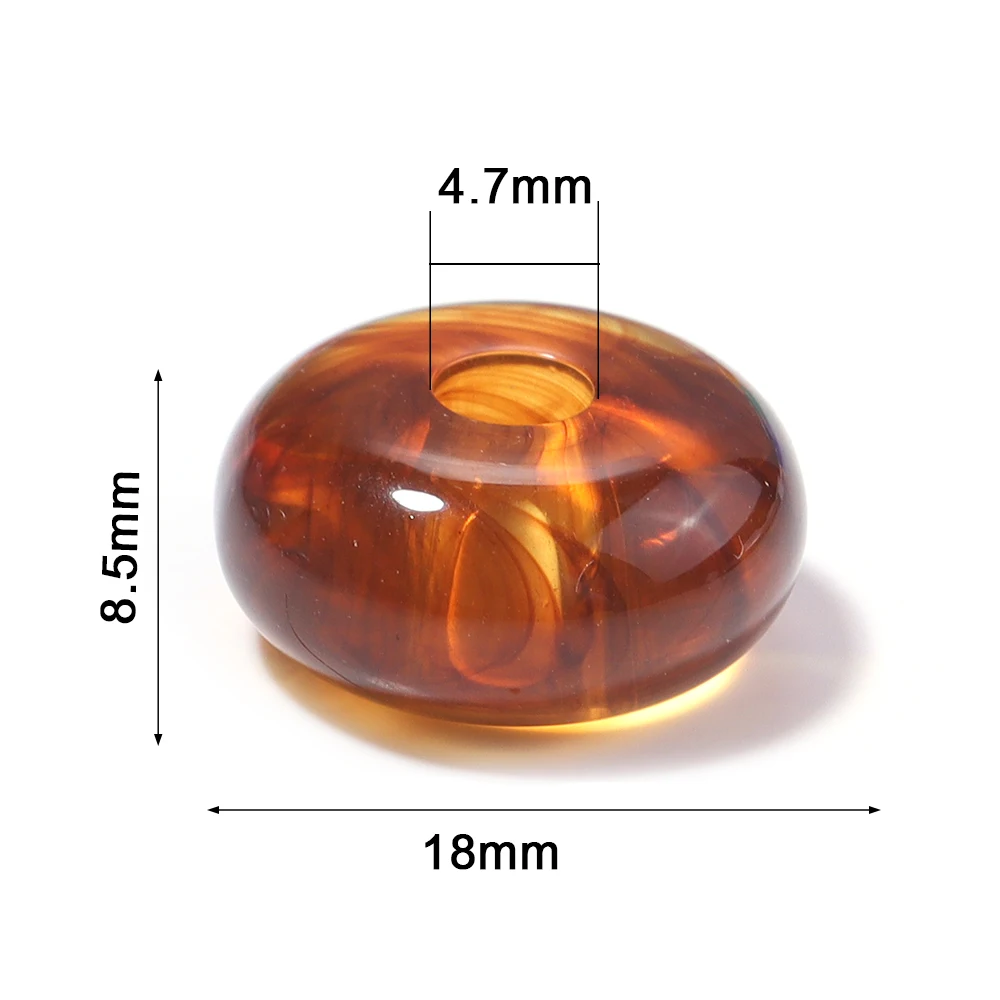 10pcs/lot Two-tone Swirl Acylic Abacus Beads Big Hole Loose Spacer Bead For Jewelry Making DIY Necklace Bracelet Accessories